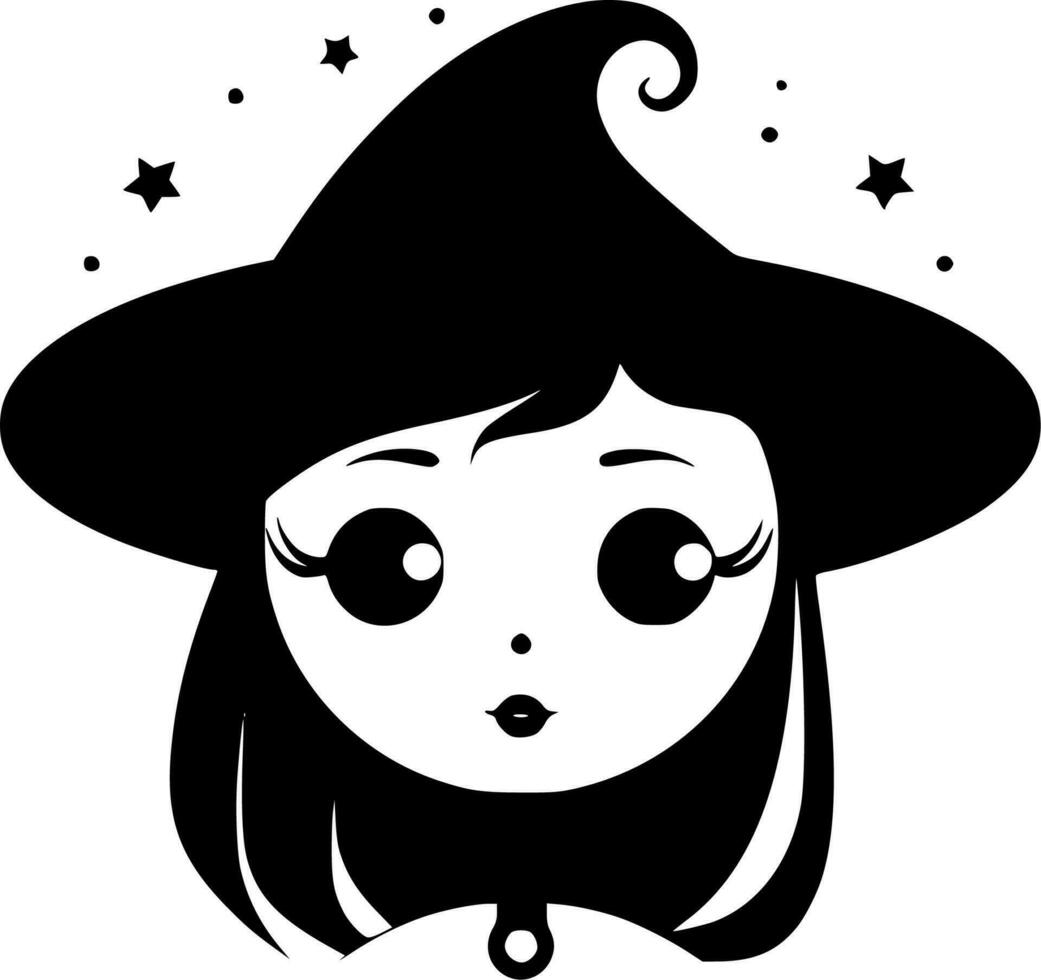 witchy - minimalistische en vlak logo - vector illustratie