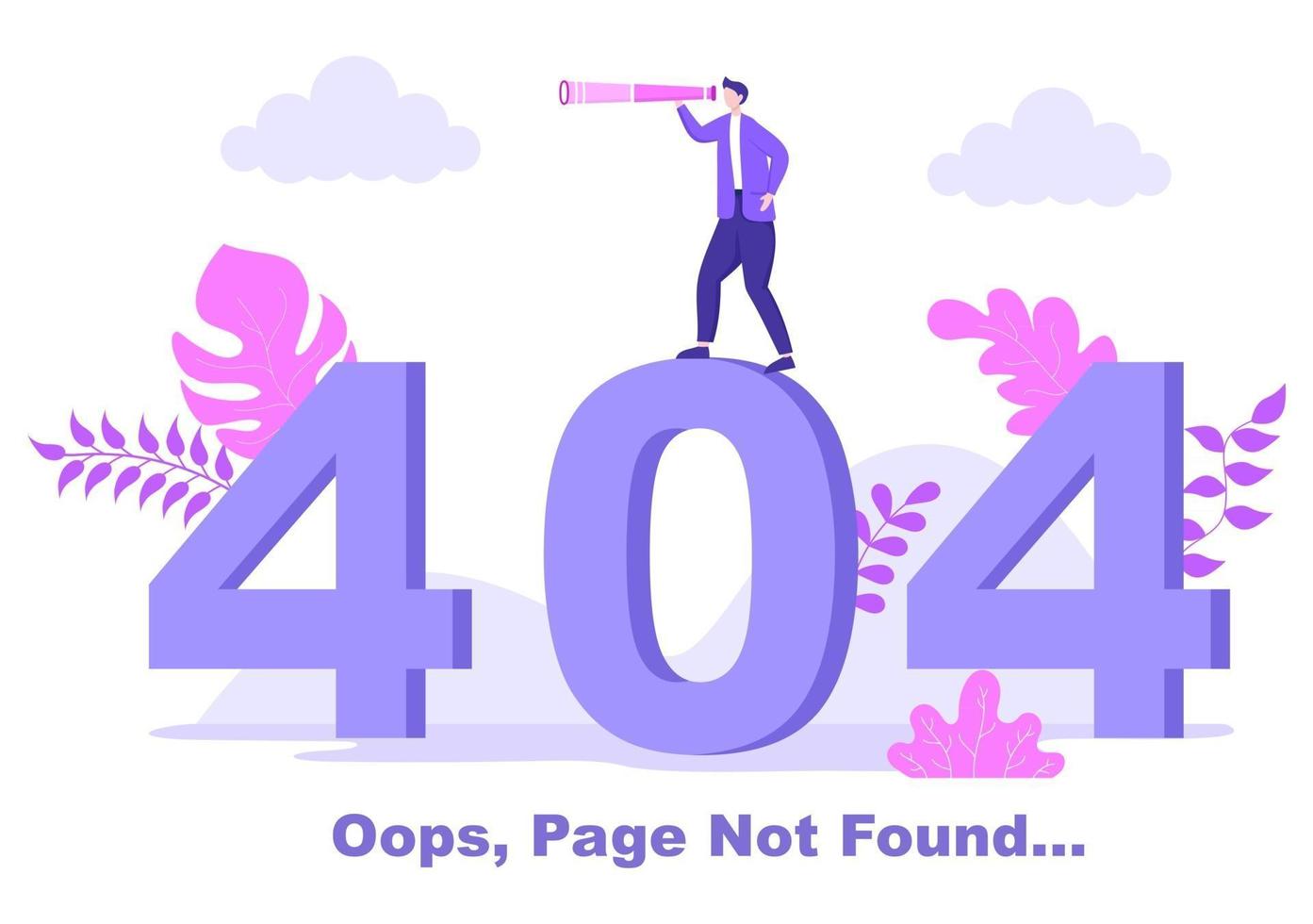 404-fout en pagina niet gevonden vectorillustratie vector