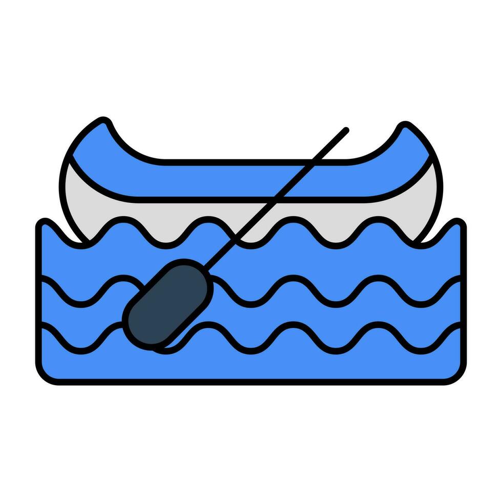 een vlak ontwerp icoon van roeien boot vector