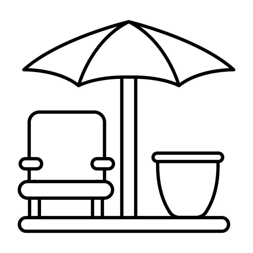 een uniek ontwerp icoon van buitenshuis zittend vector