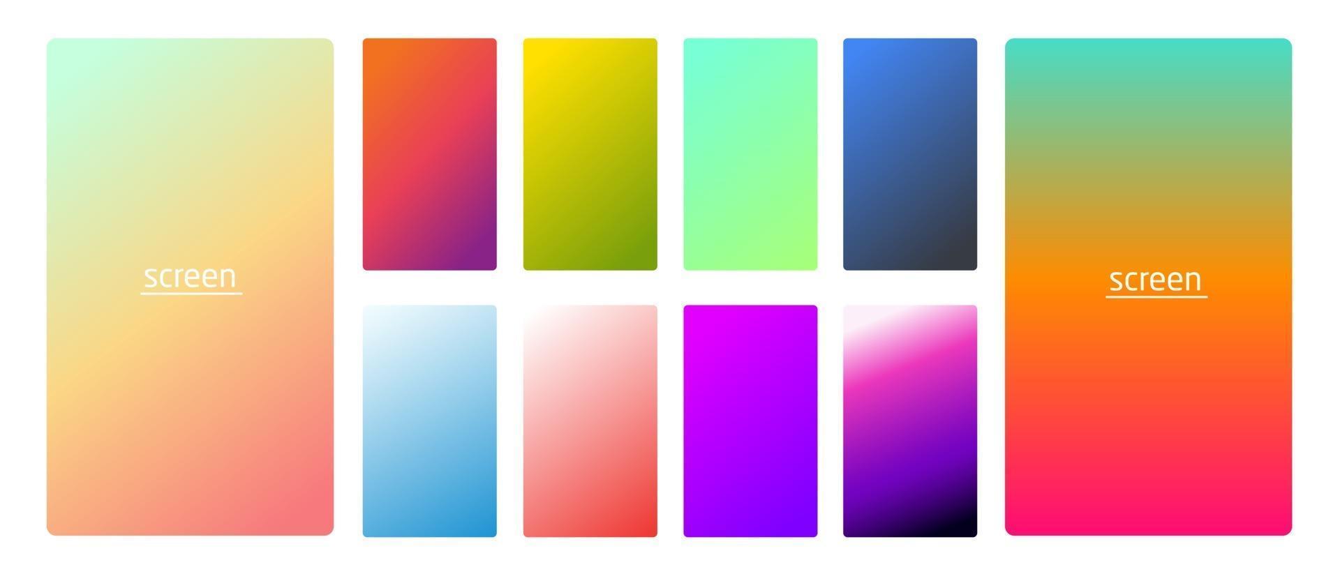 levendige en zachte pastel gradiënt vloeiende kleur achtergrond ingesteld voor apparaten pc en moderne smartphonescherm zachte pastelkleuren achtergronden vector ux en ui ontwerp illustratie