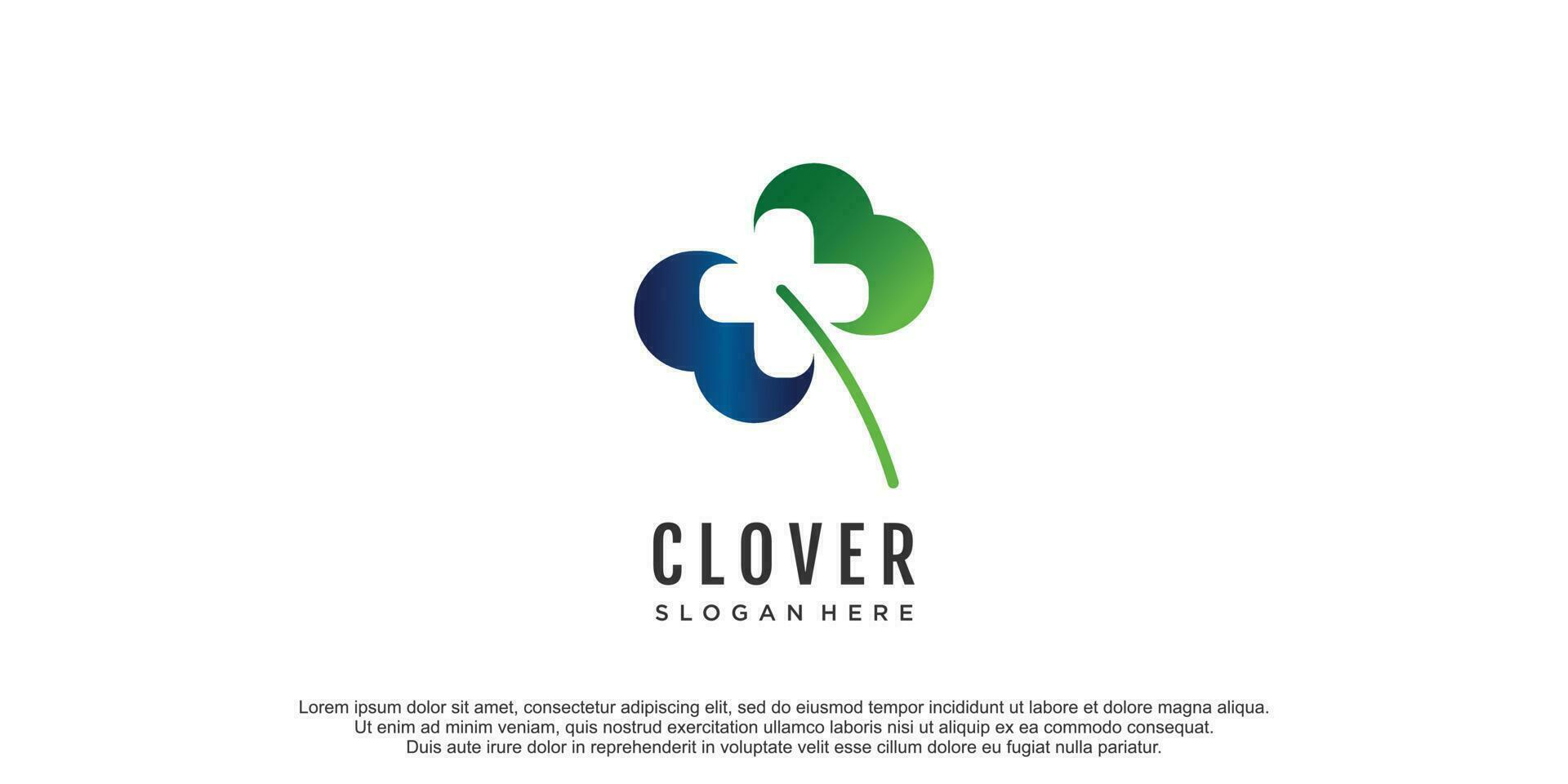 Klaver logo met apotheek concept ontwerp premie vector