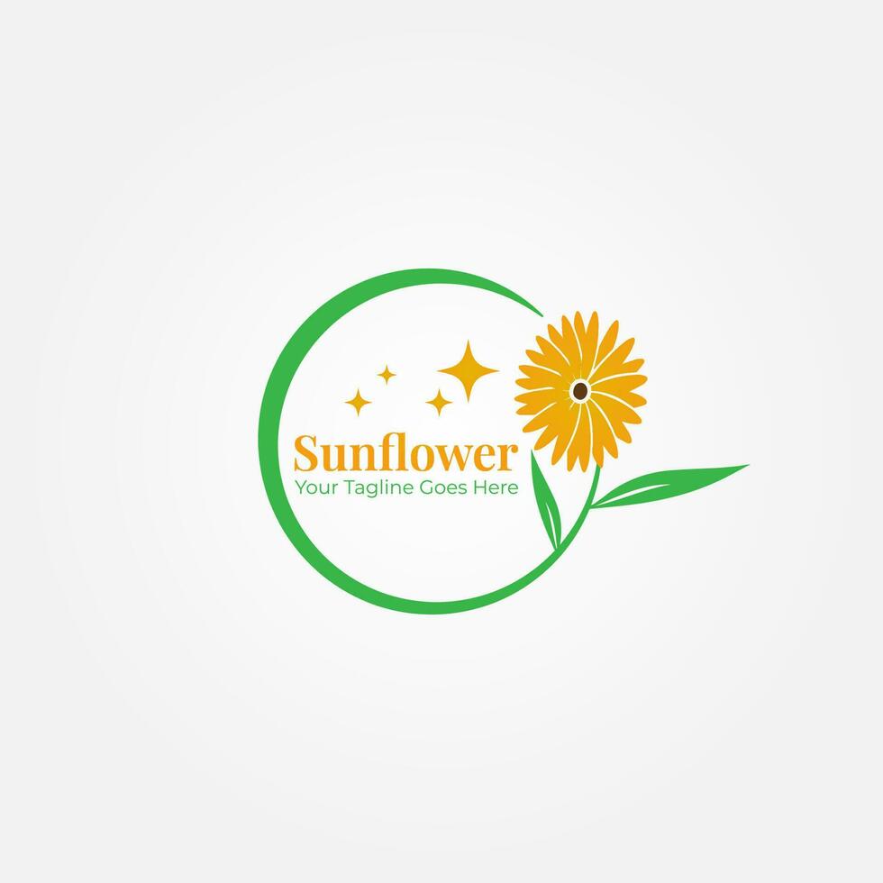 zonnebloem logo vector ontwerp, logo ontwerp voor bloem winkel, boetiek, schoonheid, bloemist, deze logo is geschikt voor uw bedrijf