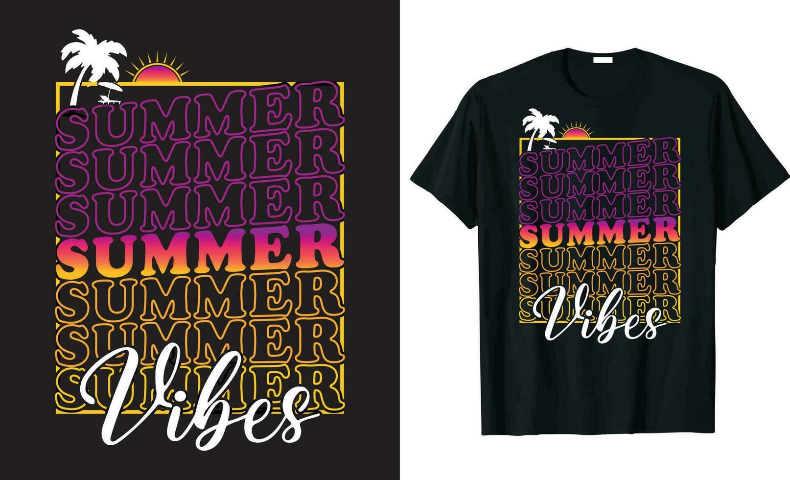 zomer gevoel t-shirt ontwerp sjabloon. vector