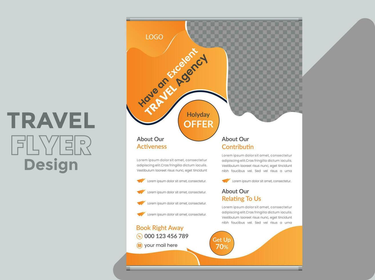 reizen folder ontwerp voor bedrijf vector