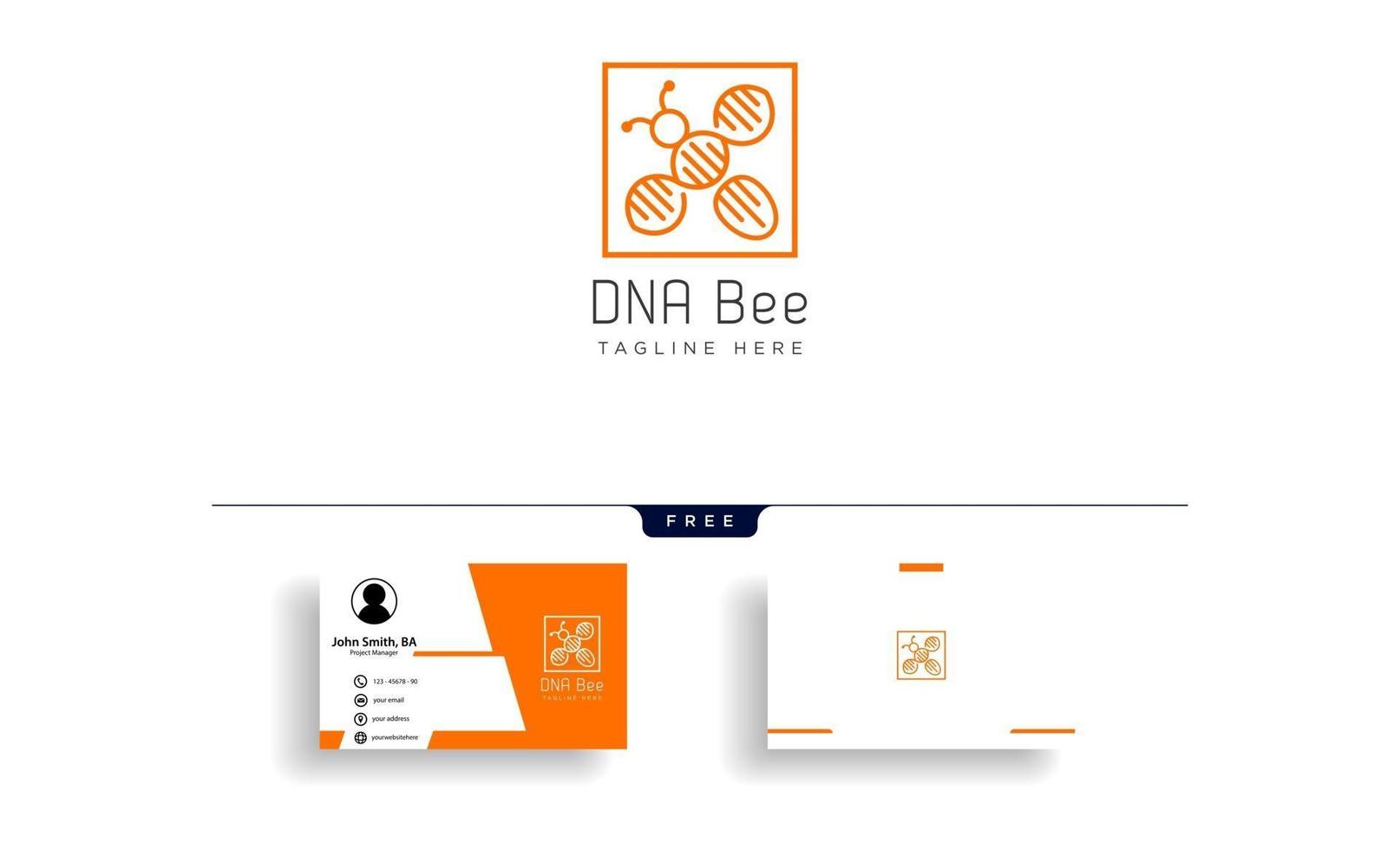 bee dna wetenschap creatieve logo sjabloon vectorillustratie met visitekaartje ontwerp vector