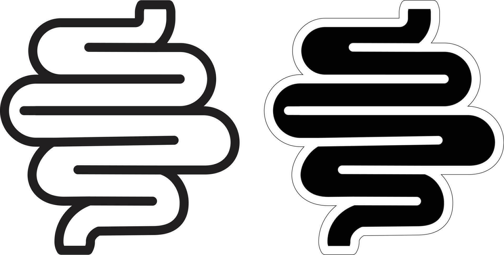 darmen lijn icoon. spijsvertering systeem teken. spijsvertering systeem symbool. vlak stijl. vector