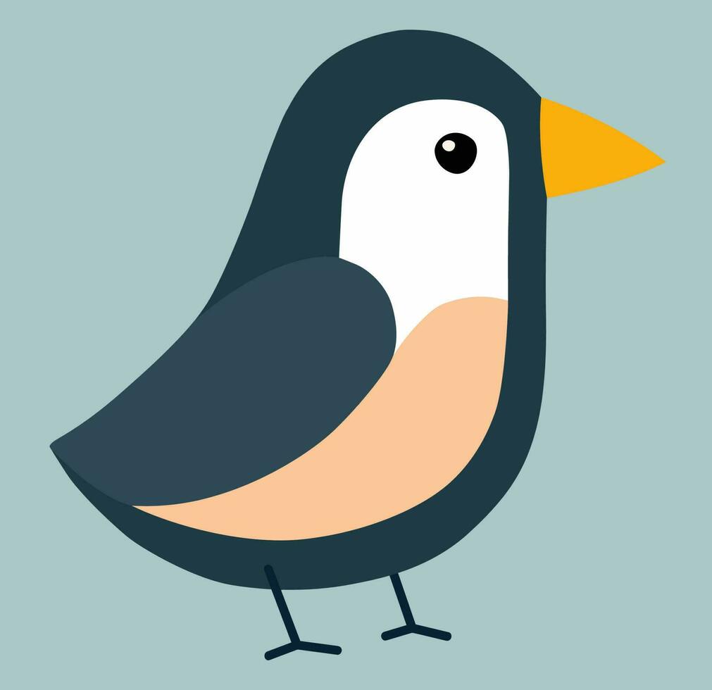 vector illustratie van een gestileerde vogel zittend Aan een Afdeling geïsoleerd Aan een vlak achtergrond