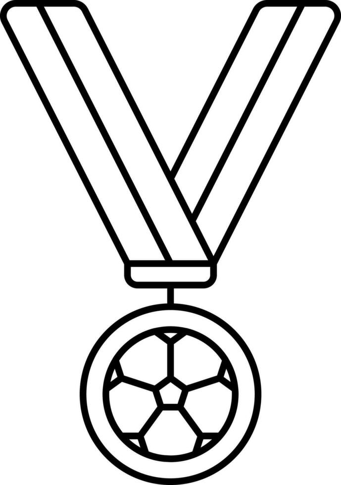 geïsoleerd Amerikaans voetbal medaille zwart dun lijn icoon. vector