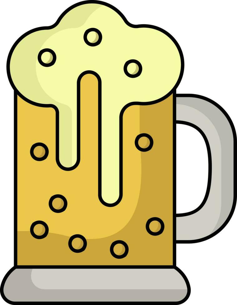 geel bier glas icoon in vlak stijl. vector