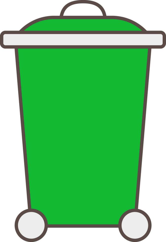 geïsoleerd vuilnisbak icoon in groen kleur. vector