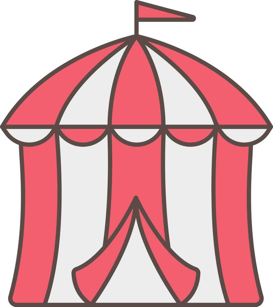 circus tent icoon in grijs en rood kleur. vector