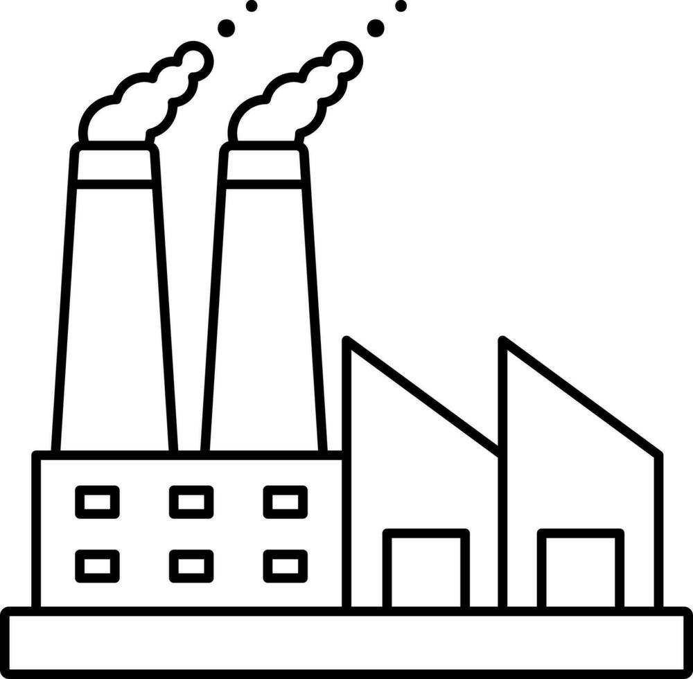 krijgen rook van fabriek zwart schets icoon. vector