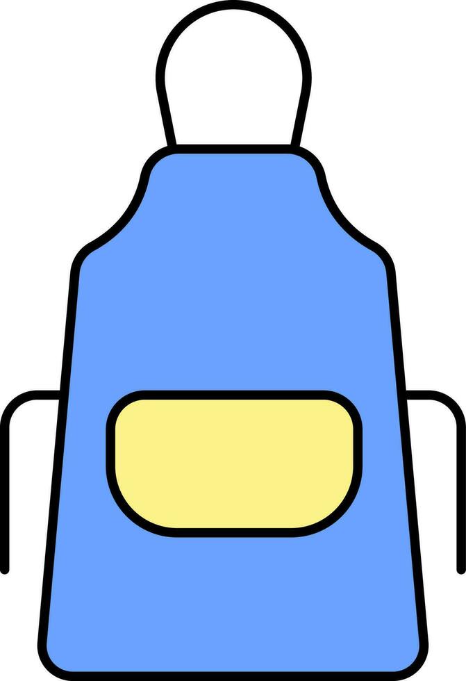 schort icoon in blauw en geel kleur. vector