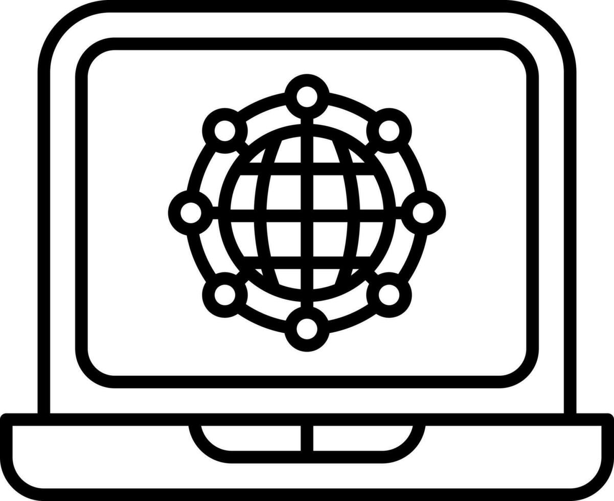 globaal netwerk in laptop icoon. vector