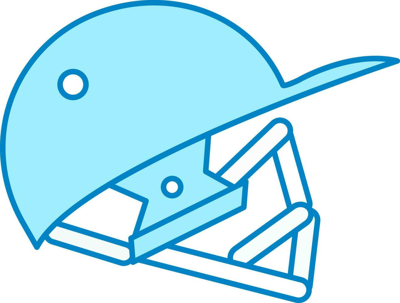 blauw krekel helm icoon in vlak stijl. vector