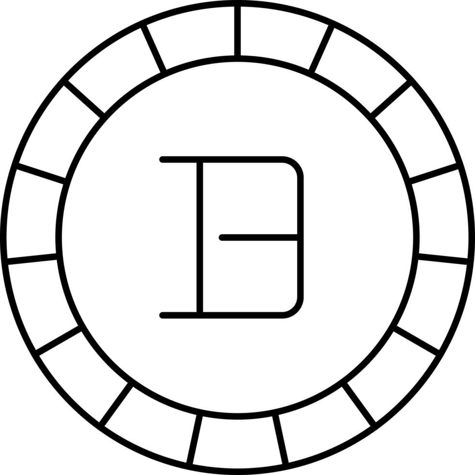 geïsoleerd bitcoin icoon in zwart dun lijn kunst. vector