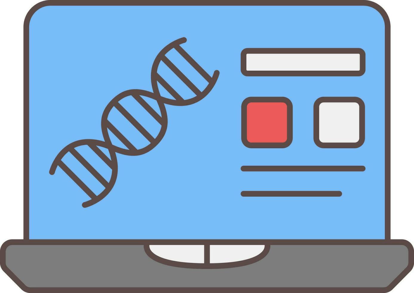 dna structuur in laptop scherm kleurrijk icoon. vector