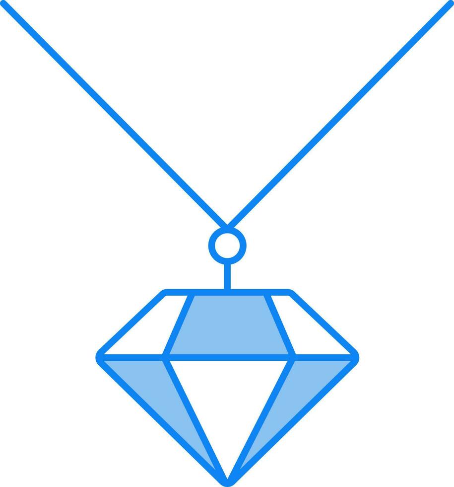 diamant hanger icoon in blauw en wit kleur. vector