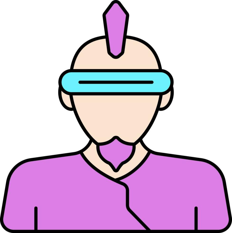 bril vervelend cyberpunk Mens blauw en roze icoon. vector