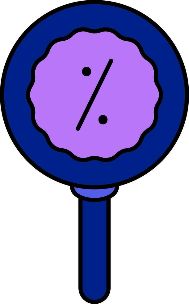 korting aanbod zoeken icoon in blauw en Purper kleur. vector