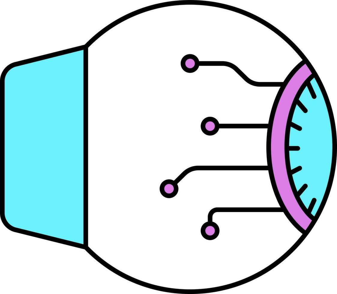 geïsoleerd oogbol icoon in blauw en roze kleur. vector