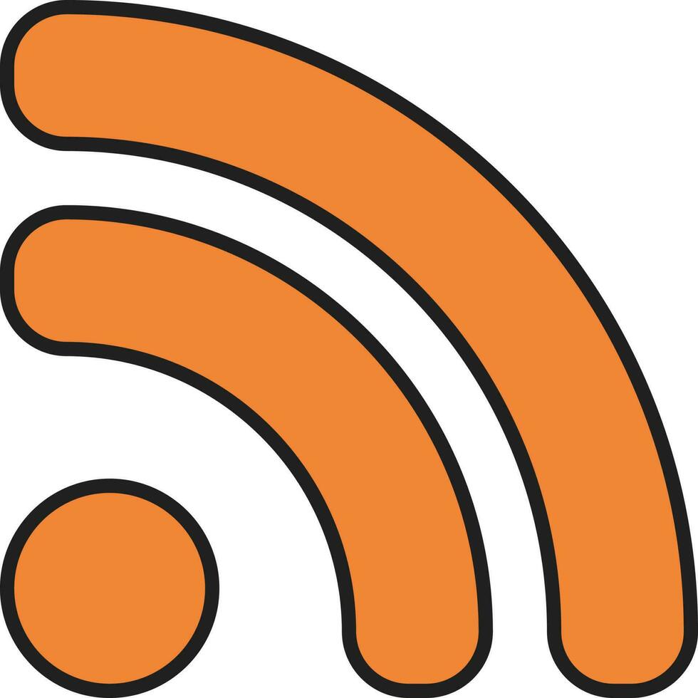 Wifi icoon of symbool in oranje kleur. vector