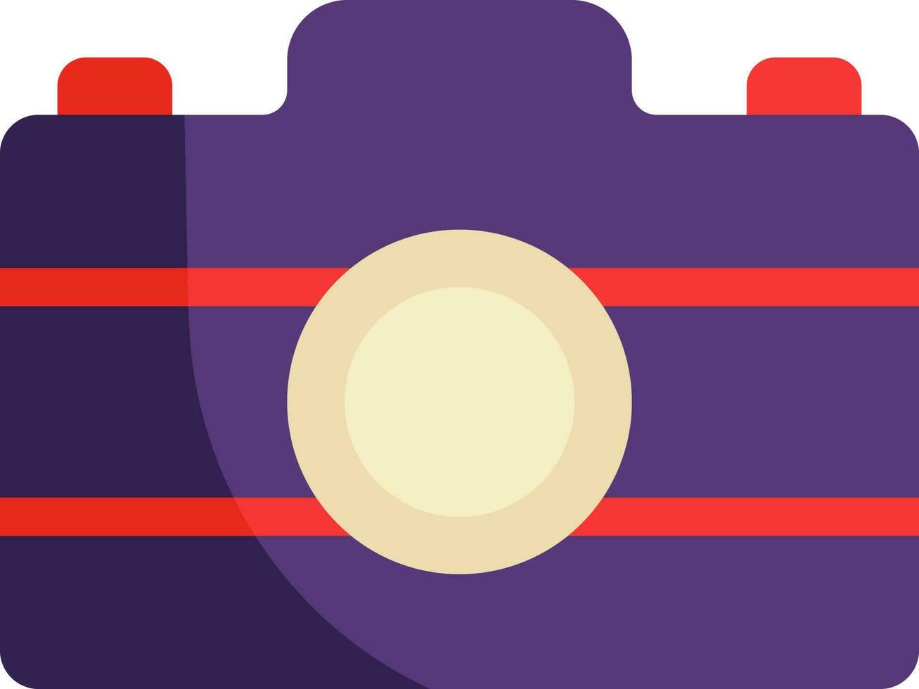 Purper en rood camera vlak icoon of symbool. vector