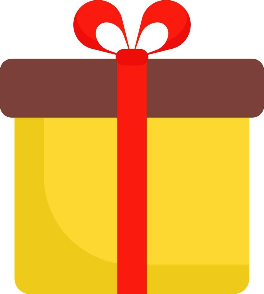 geïsoleerd rood en geel geschenk doos icoon in vlak stijl. vector