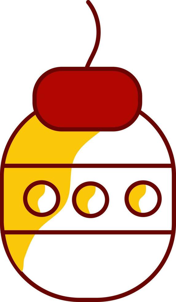 geïsoleerd vuurwerk bom icoon in geel en rood kleur. vector