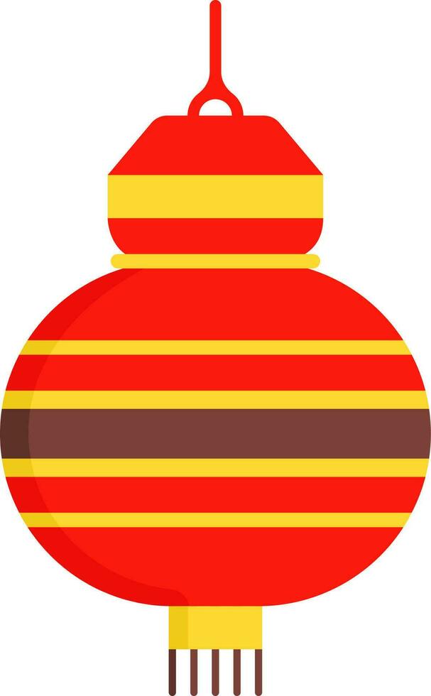 circulaire papier lantaarn icoon in rood en gouden kleur. vector