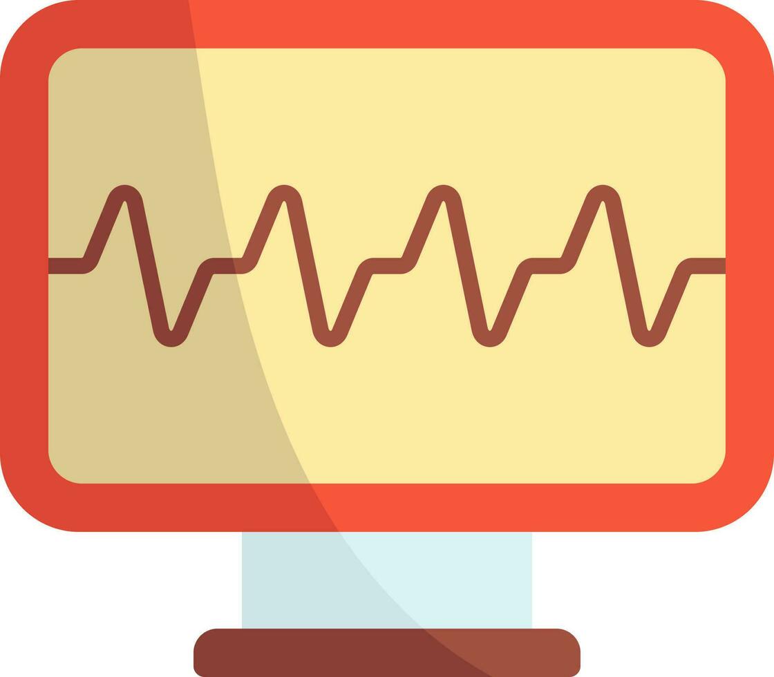 vlak ecg toezicht houden op icoon in geel en rood kleur. vector