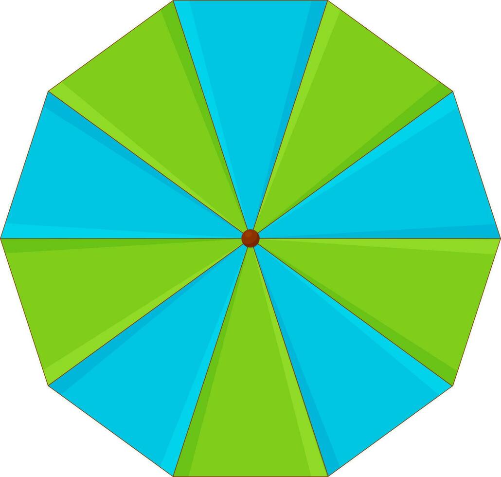 top visie van paraplu groen en blauw element. vector