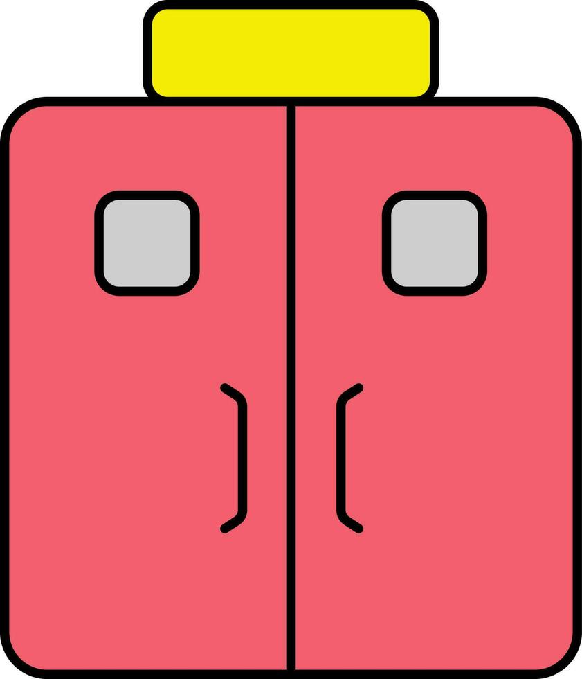noodgeval deur icoon in rood en geel kleur. vector
