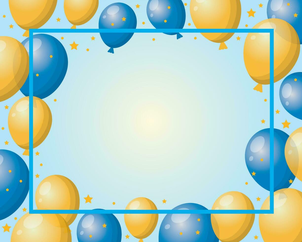 vector achtergrond met geel en blauw ballonnen