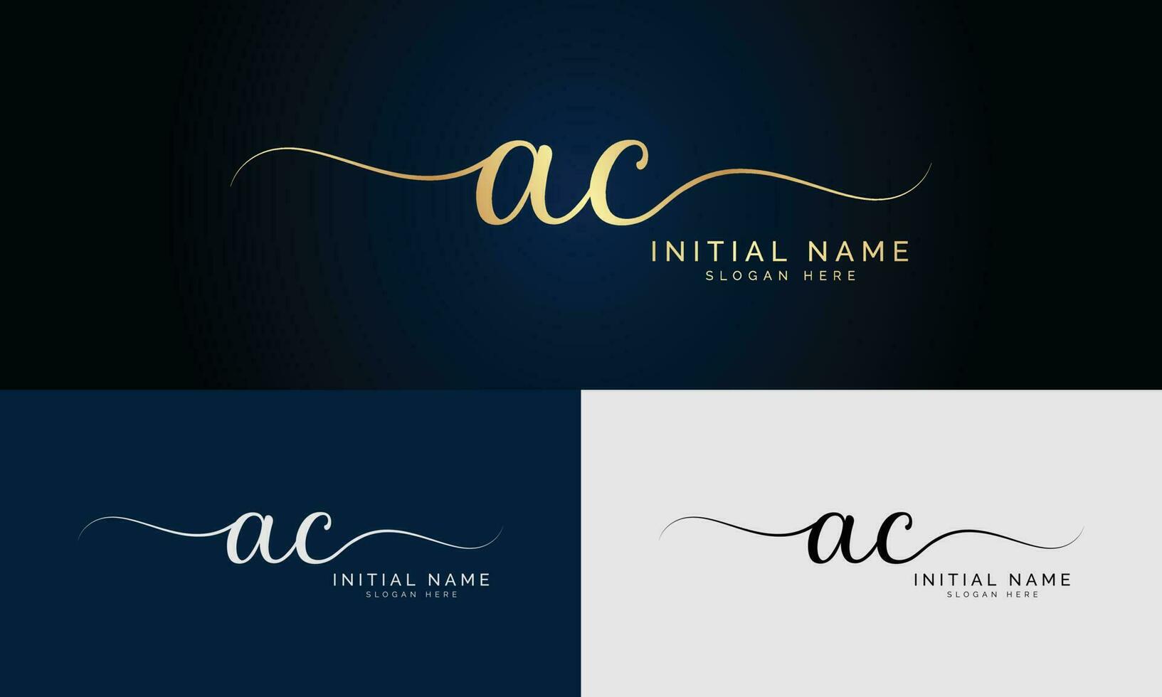 ac eerste handschrift en handtekening logo ontwerp met cirkel. mooi ontwerp handgeschreven logo voor mode, team, bruiloft, luxe logo. vector