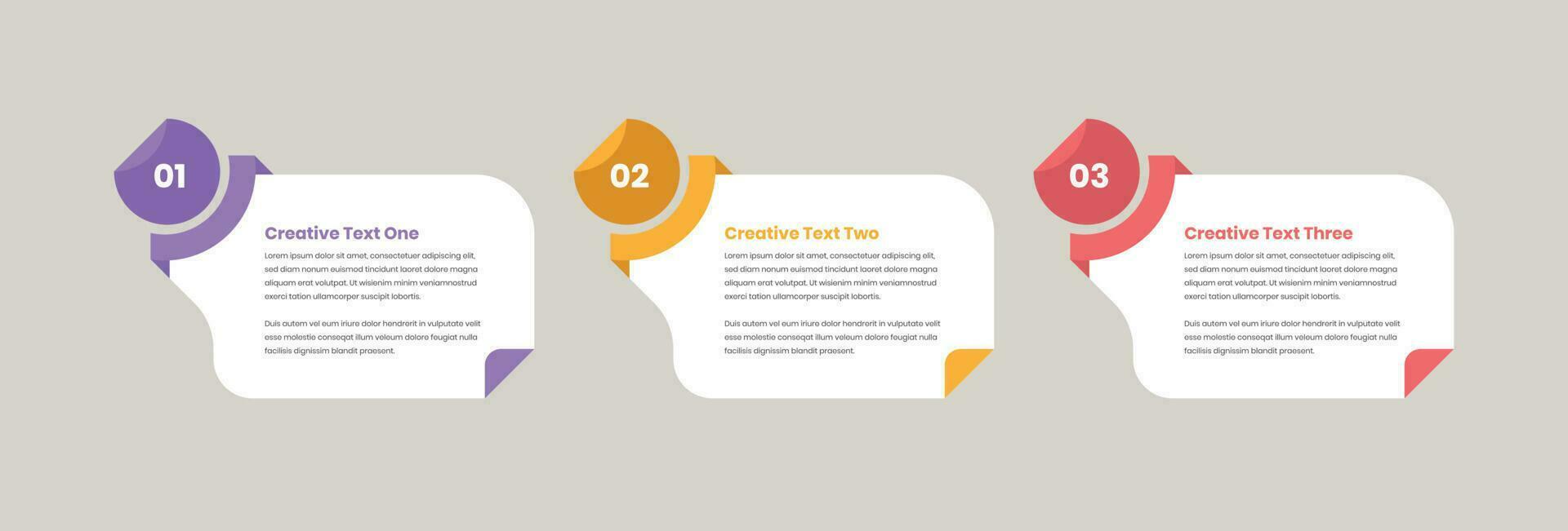 minimalistisch tekst presentatie stappen infographic sjabloon met bladzijde vouwen vorm vector