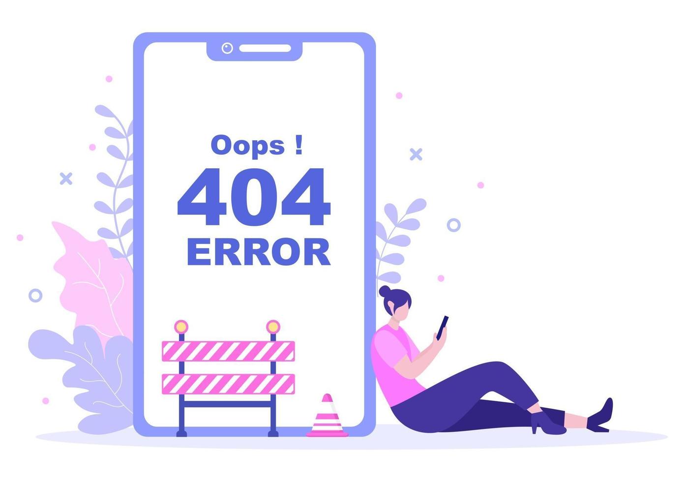 404-fout en pagina niet gevonden vectorillustratie vector