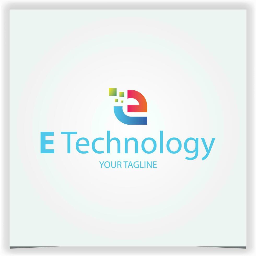 brief e technologie logo premie elegant sjabloon vector eps 10
