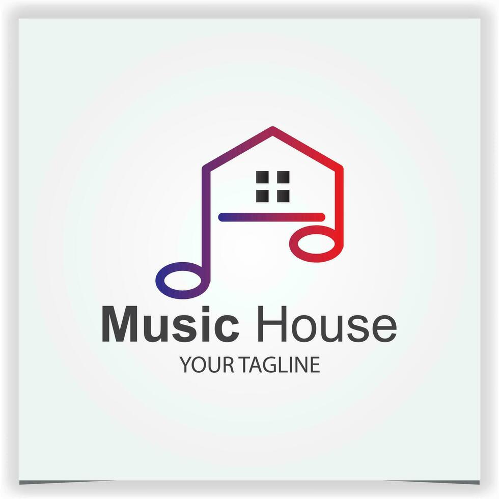 vector muziek- logo ontwerp met creatief element huis concept premie vector