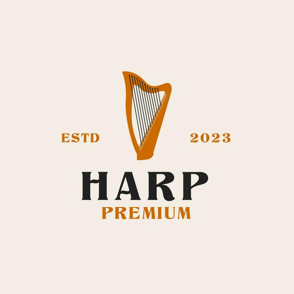 creatief harp logo ontwerp concept illustratie idee vector