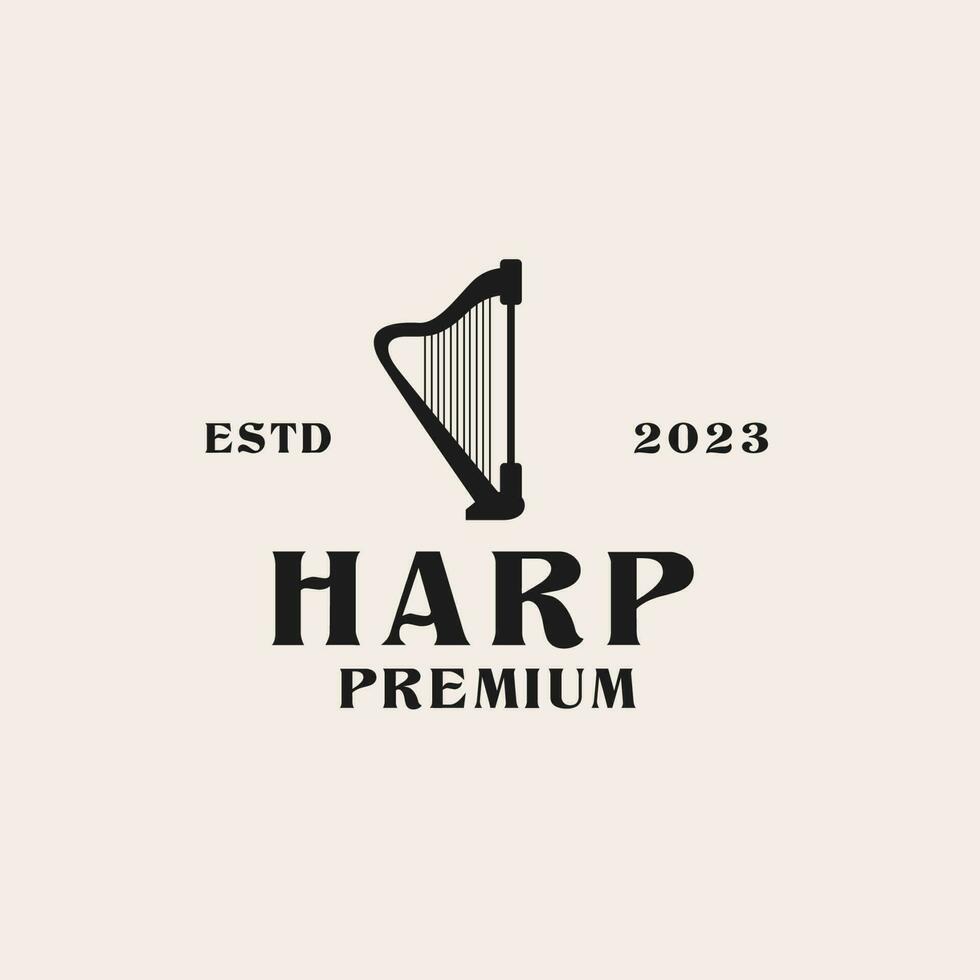 creatief harp logo ontwerp concept illustratie idee vector