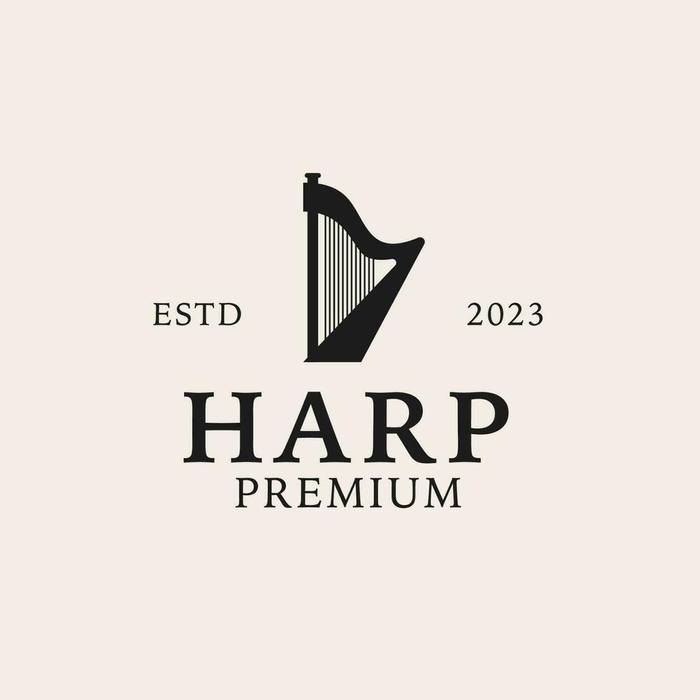 creatief harp logo ontwerp concept illustratie idee vector