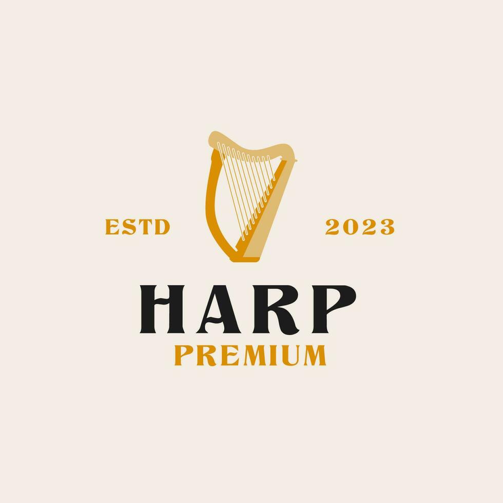 creatief harp logo ontwerp concept illustratie idee vector