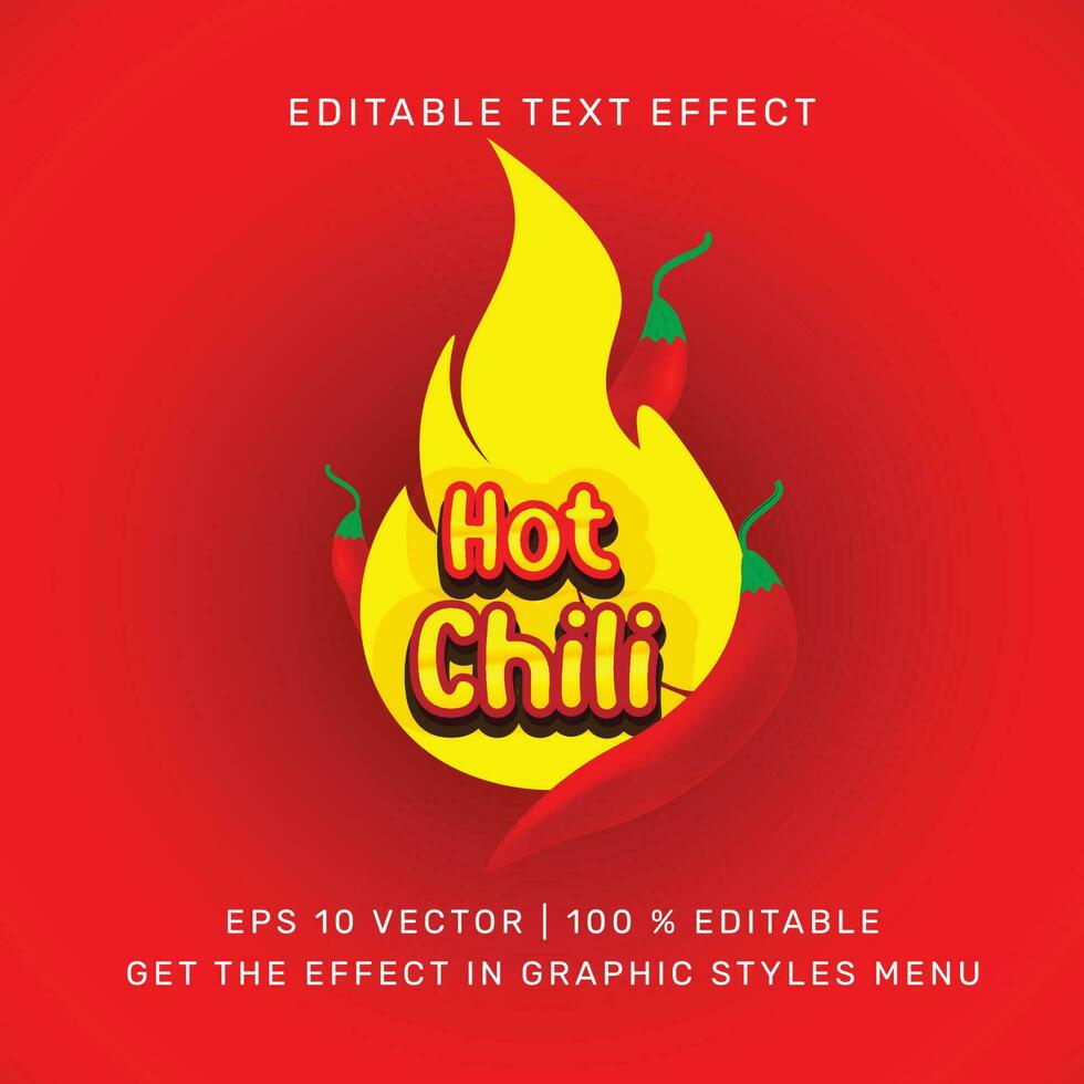 heet chili tekst effect vector