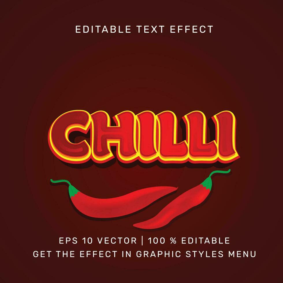 heet chili tekst bewerkbare effect vector