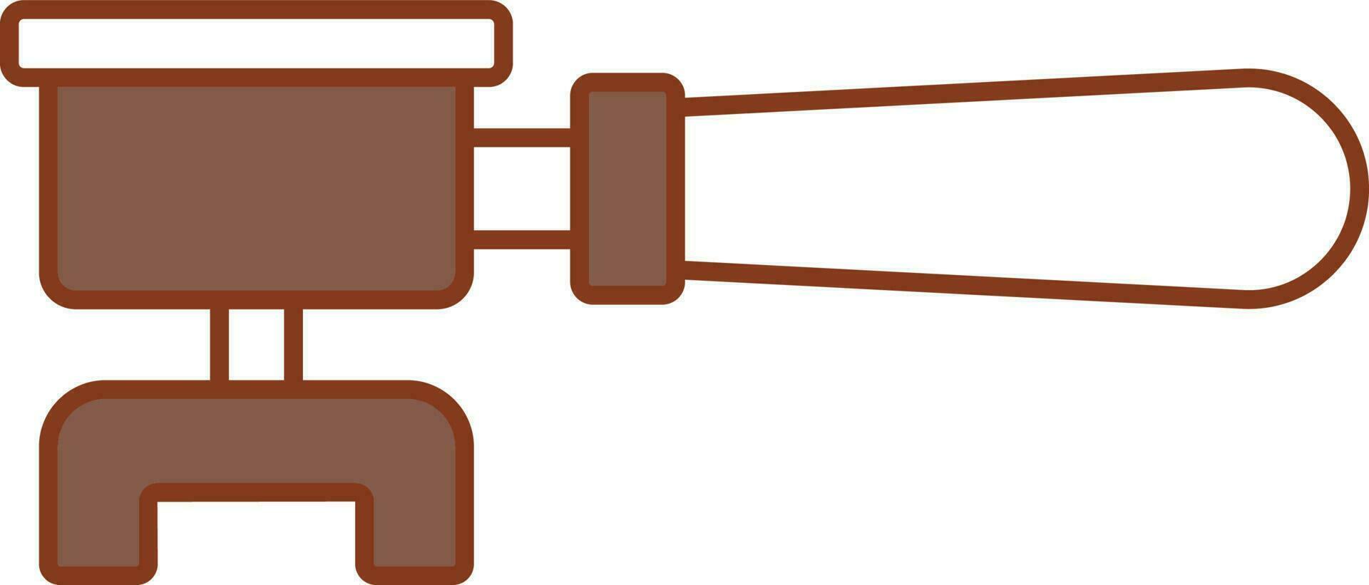 filterhouder icoon in bruin en wit kleur. vector
