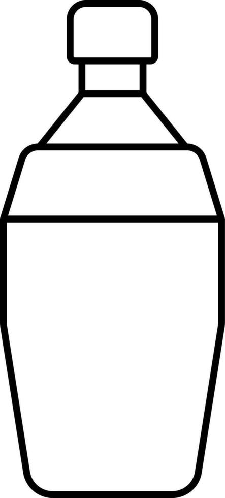 cocktail shaker icoon in zwart lijn kunst. vector