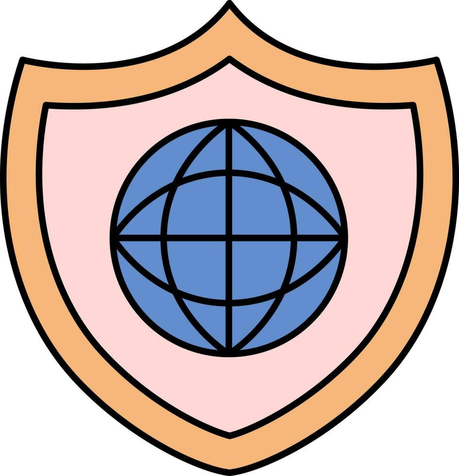 vlak stijl globaal veiligheid of bescherming kleurrijk icoon. vector