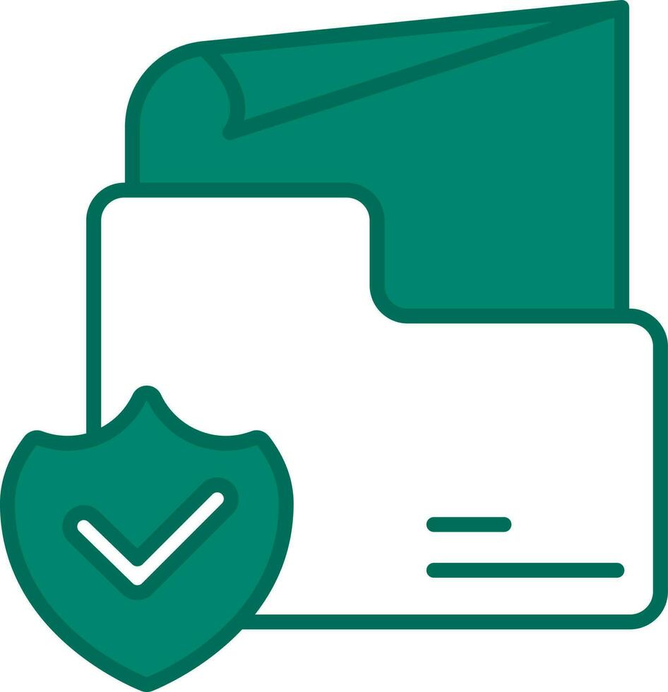 wit en groen goedkeuren veiligheid schild met map icoon. vector